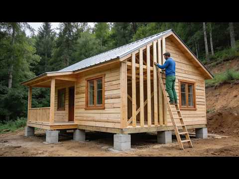 Man Builds Wooden House High Up in the Forest with Only Simple Tools | By @Lý Thị Bình