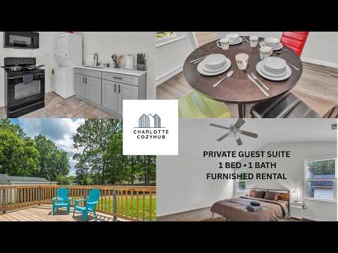 Private 1 Bed 1 Bath Midterm Furnished Rental | Charlotte NC Guest Suite Tour | Charlotte Cozyhub