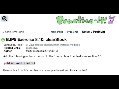 Java Practice It Exercise 8 10 Clearstock Classes Instance Methods