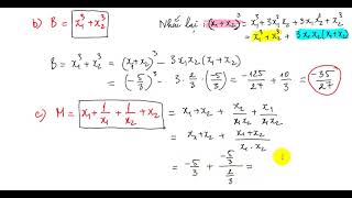 TOÁN 9. ỨNG DỤNG ĐỊNH LÝ VIETE-  Không giải phương trình hãy tính giá trị biểu thức theo x1, x2