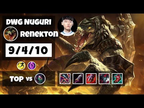 Nuguri Renekton Top 11.6 Challenger Gameplay S11 (9/4/10) - KOREAN