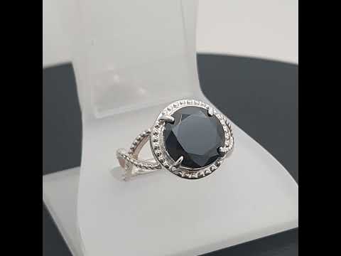 Серебряное кольцо с черным фианитом Взгляд Дракона - фото 1 - id-p1237743657