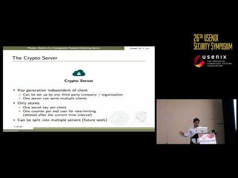 USENIX Security '17 - Phoenix: Rebirth of a Cryptographic Password-Hardening Service