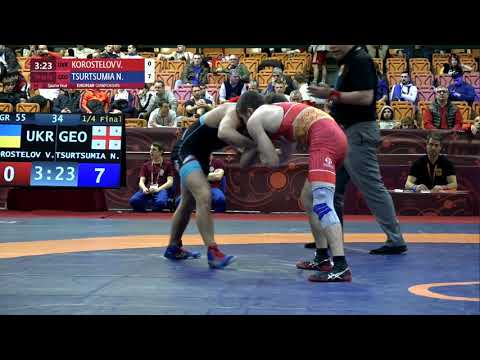 1/4 GR - 55 kg: V. KOROSTELOV (UKR) v. N. TSURTSUMIA (GEO)