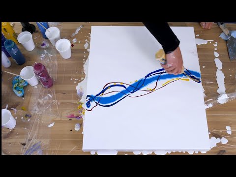 Acrylic pour MUST SEE puddle fix - big canvas - dutch pour fluid art