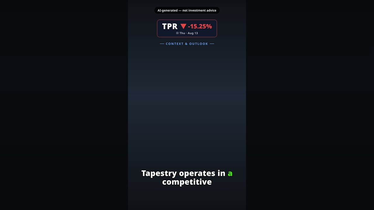 Why Is Tapestry Stock Sliding Today? TPR -15.25% (Aug 13)