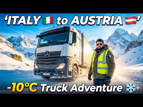 Truck Driver in Extreme Snow Storm -10°C | Italy to Austria Mercedes TIR | HRL VLOGS