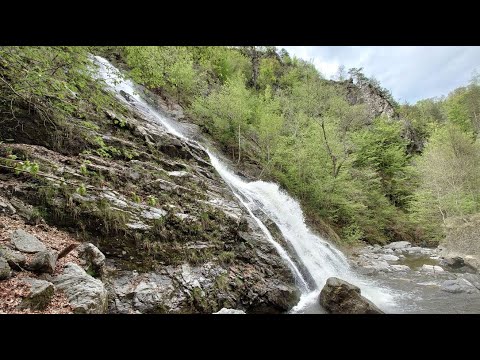 Easy, relaxing walk to the Lotrisor Waterfall, in Parcul National Cozia. Listen the waterfall sounds