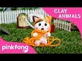 How To Make A Kitty With Clay Clay Animals DIY Animal Songs Pinkfong Clay Time