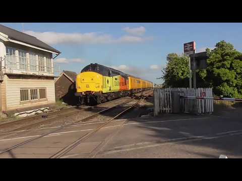 Colas Rail Class 37's thrashes through Manea working a Test Train - 18/6/18