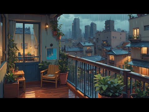 Rainy Lofi Vibes 🌧️ Chill Balcony Beats for Study & Sleep
