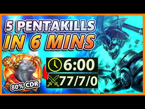 THE FASTEST 5 PENTAKILLS EVER IN A ROW!! (SUPERSPEED URF HECARIM) - BunnyFuFuu | URF