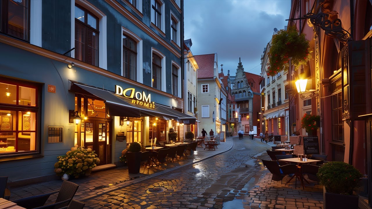 Immersive street-level walking tour through Riga Old Town, Latvia, showcasing authentic urban landscapes, local architecture, and the vibrant atmosphere of the city's neighborhoods