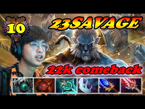 23Savage top tier SEA Phantom Lancer hard 22k comeback | 7.33 Immortal Best Ranked Gameplay