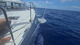 Boring tradewind sailing to fall asleep or as screensaver. No music, no voiceover, no cuts, no edit