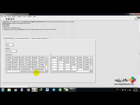 QR Decomposition Update by Givens Rotation - LabVIEW