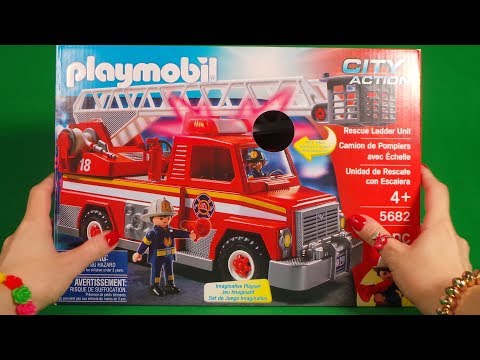 Playmobil Fire Truck 5692 Unboxing Rescue Ladder Unit CITY ACTION