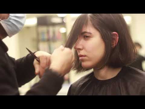 how to cut French bangs on a straight bob haircut