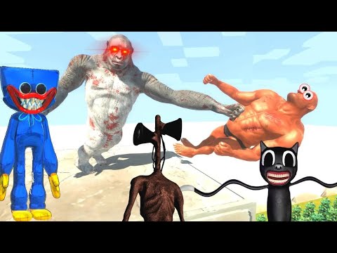 MEGA KNOCKOUT OF GORO CLUMSY THROW UNITS INTO, SIREN HEAD, HUGGY WUGGY, CARTOON CAT & MOMMY L.L.