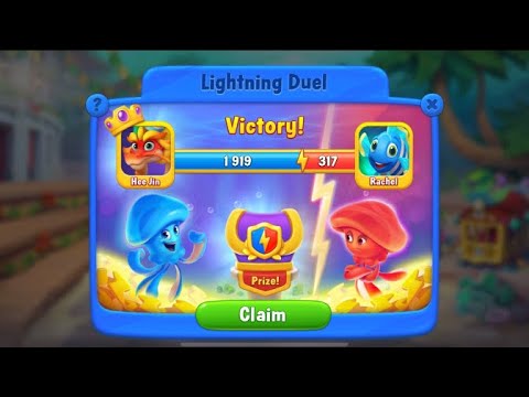 Mobile game: Fishdom - Win the 1:1 match with 1919 lightnings - Level 2740, 2741, 2742,… - 2747