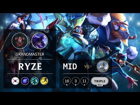 Ryze Mid vs Galio - KR Grandmaster Patch 9.7