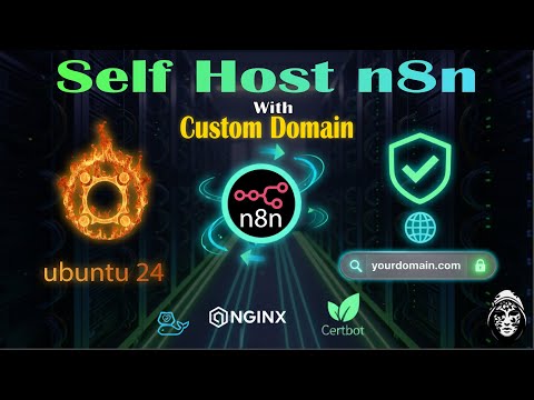 Self Host n8n + Custom Domain + SSL Certificate on Ubuntu 24.04 Server Docker(nginx, certbot, n8n)