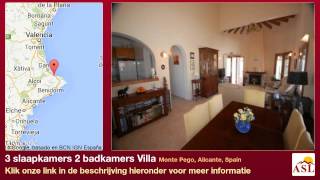 preview picture of video '3 slaapkamers 2 badkamers Villa te Koop in Monte Pego, Alicante, Spain'