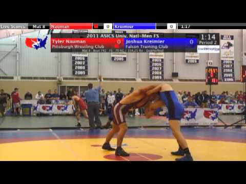 University Freestyle Quarterfinal 70kg - Tyler Nauman vs. Josh Kreimier
