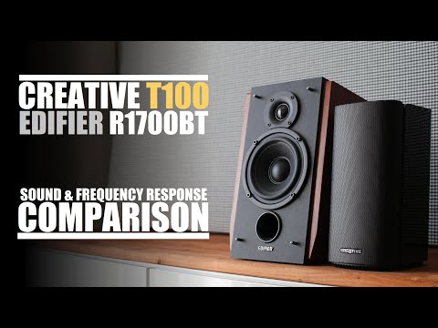 Creative T100  vs  Edifier R1700BT  ||  Sound & Frequency Response Comparison