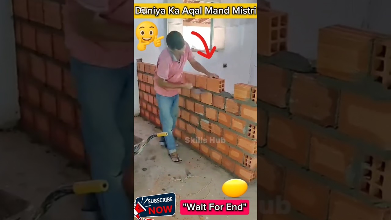 Mistri Mason Laying Bricks | Smart Wall Construction | Brickwork Skills