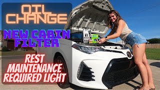 Toyota Corolla 2014-2019 Oil Change, Rest Maintenance Required light and Cabin Filter Replace