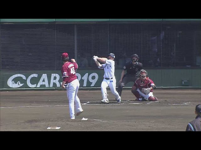 【ファーム】強く振り抜いた!! ライオンズ・川越誠司が先制のソロホームランを放つ!!  2023年4月11日 埼玉西武ライオンズ 対 東北楽天ゴールデンイーグルス