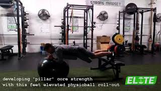 Feet Elevated Physioball Roll-Outs To Develop Core Stability