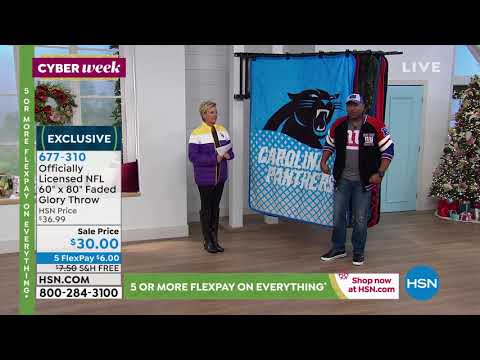 Officially Licensed NFL 60" x 80" Faded Glory Throw