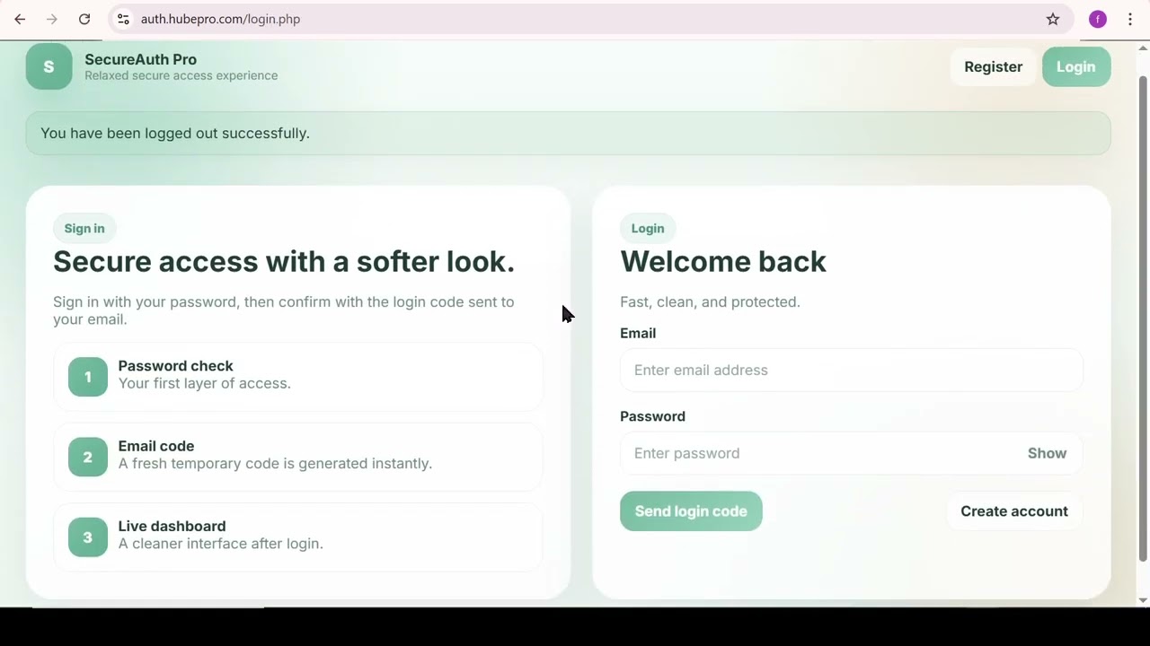 SecureAuth – Modern PHP Authentication System