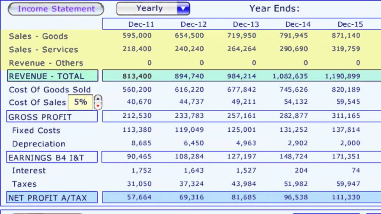 #1. Hands-On Accounting: Income Statement (in Excel)