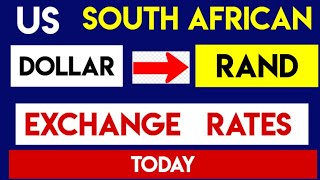 How much Rate South African Rand to US Dollar Today USD to ZAR