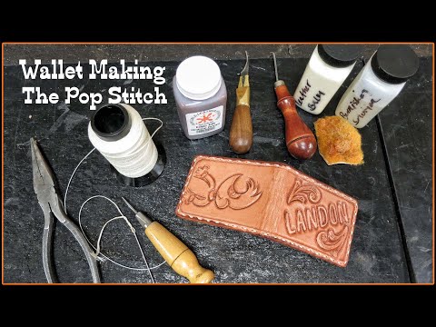 Wallet Making: Hand Stitching Leather - How to hand sew and stitch leather wallet - Pop Stitch Video