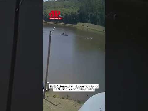 Helicóptero cai em lagoa no interior de SP após decolar de Jundiaí
