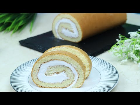 The Softest and Fluffiest Vanilla Swiss Roll (Crackles!)