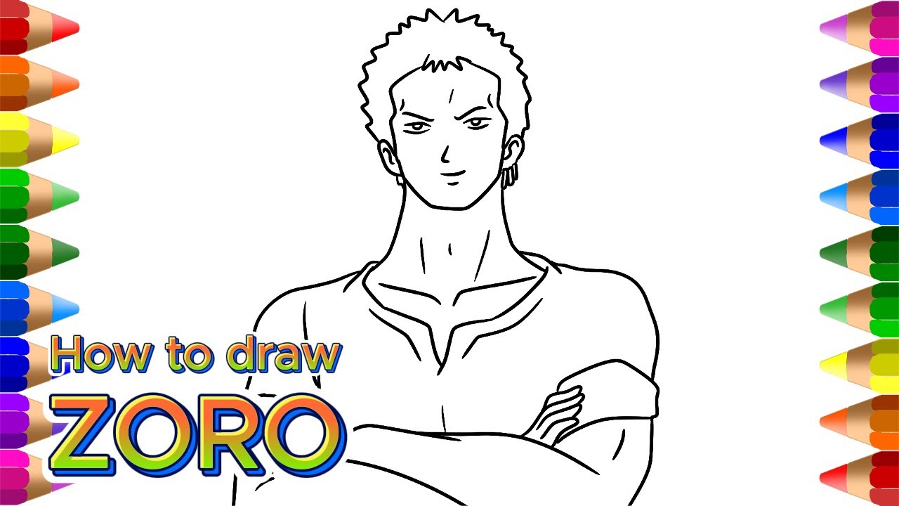 One Piece Zoro Drawing and Coloring