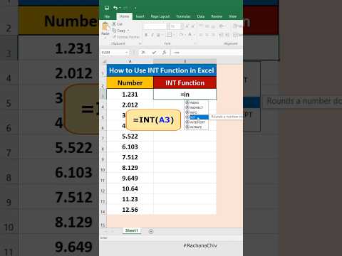 Definition of INT Function in Excel || Excel Tips & Trick || #excel #short #excelbasic