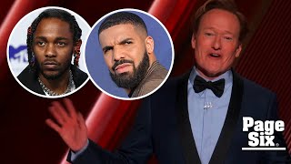 Conan O’Brien mentions Drake, Kendrick Lamar beef with vicious ‘pedophile’ joke during Oscars 2025