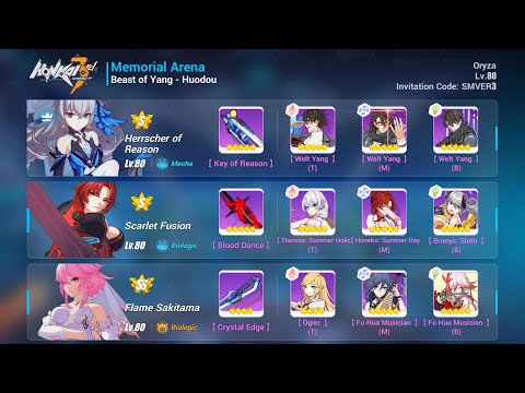 Honkai Impact - Budget Memorial Arena (Master) W13 - Huodou [37586]* Heimdall [31253]* SK [30666]