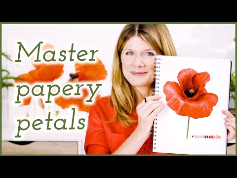 How to paint a watercolor poppy | Good flower painting class with Anna Mason