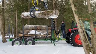 Farma T8 + C63D erdészeti pótkocsi, kiközelítő