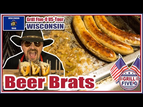 Beer Brats | Bier Bratwurst | mit Sauerkraut | WISCONSIN | Grill Five-0 US-Tour 🇺🇸🍺🌭
