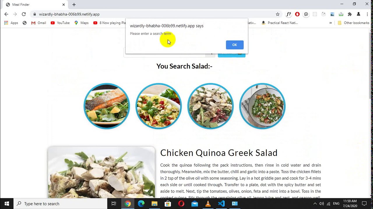 Search Meal  && random Generator - JavaScript