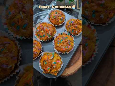 Day 6: Fruit Cupcakes 🧁🍓Soft colorful & loaded with fruity goodness Perfect sweet treat #viral #cake