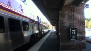 preview picture of video 'Northeast Regional, Acela Express and MBTA Commuter Rail at Sharon'